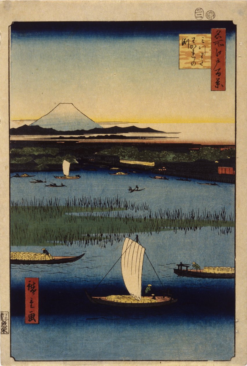 Abschiedskanäle bei Mitsumata von Ando or Utagawa Hiroshige