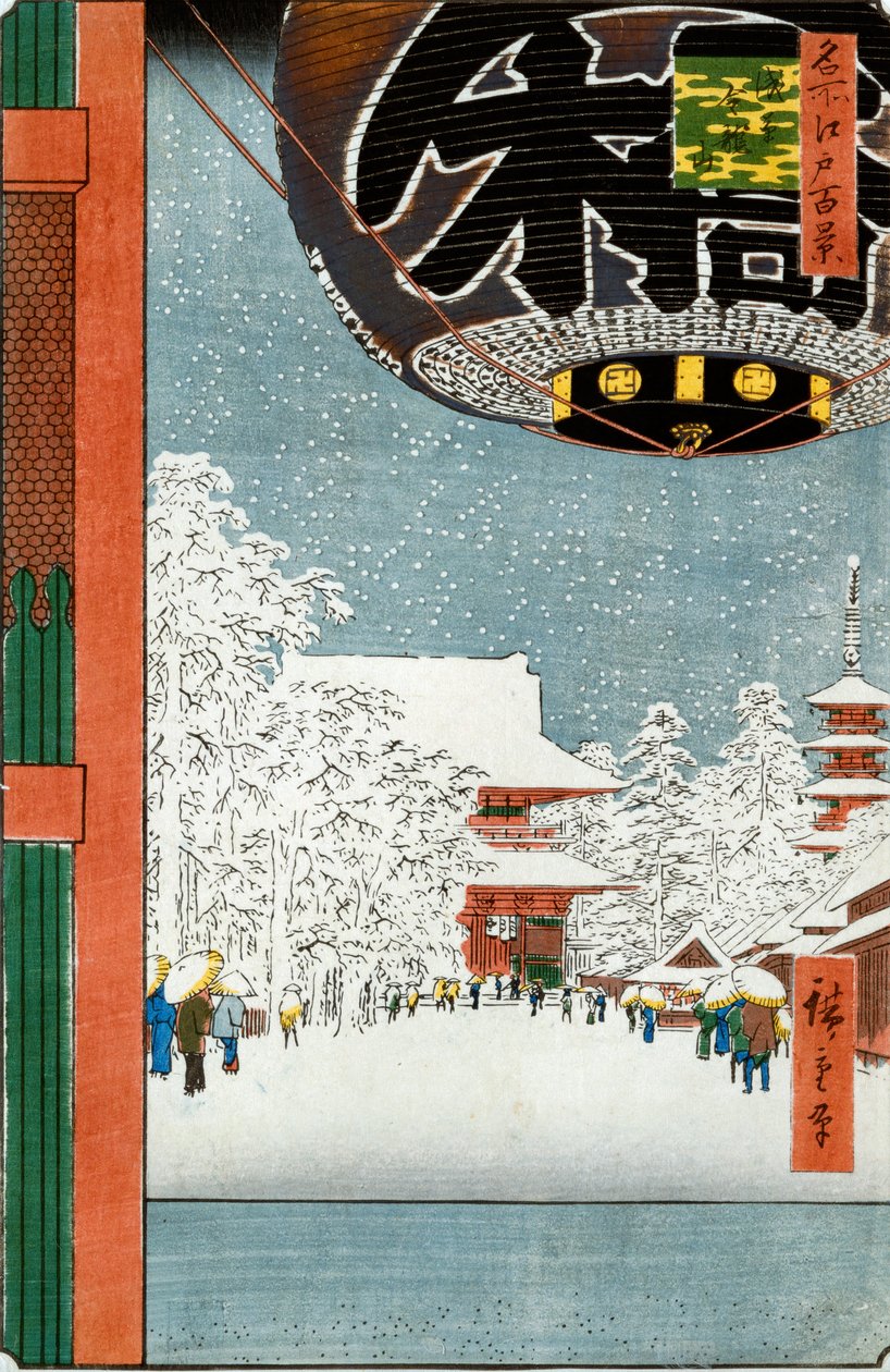 Templo Kinryuzan en Asakusa, de la serie "Cien Vistas de Lugares Famosos en Edo" de Ando or Utagawa Hiroshige