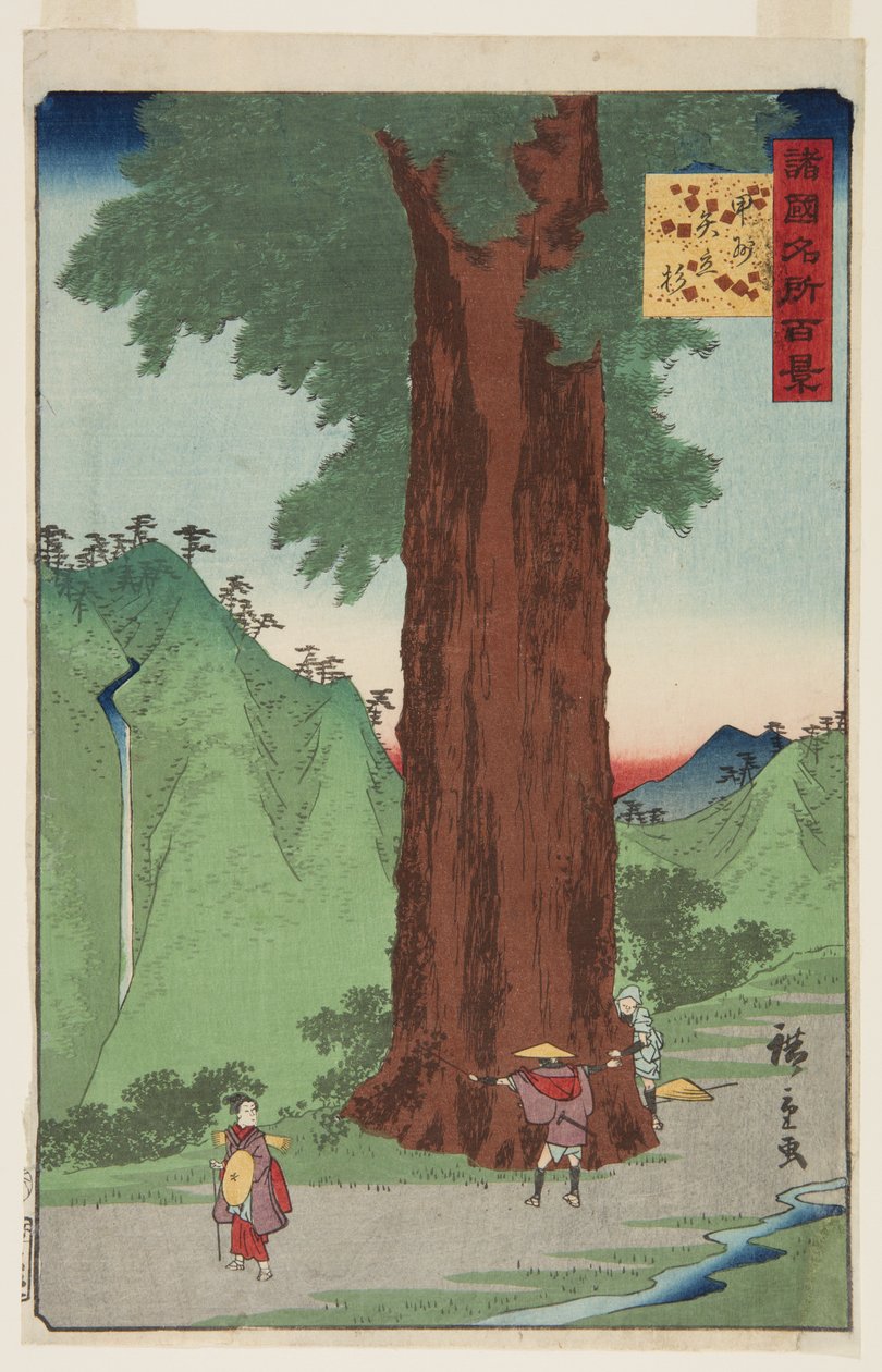 El cedro Yatate en la provincia de Kai de Ando or Utagawa Hiroshige