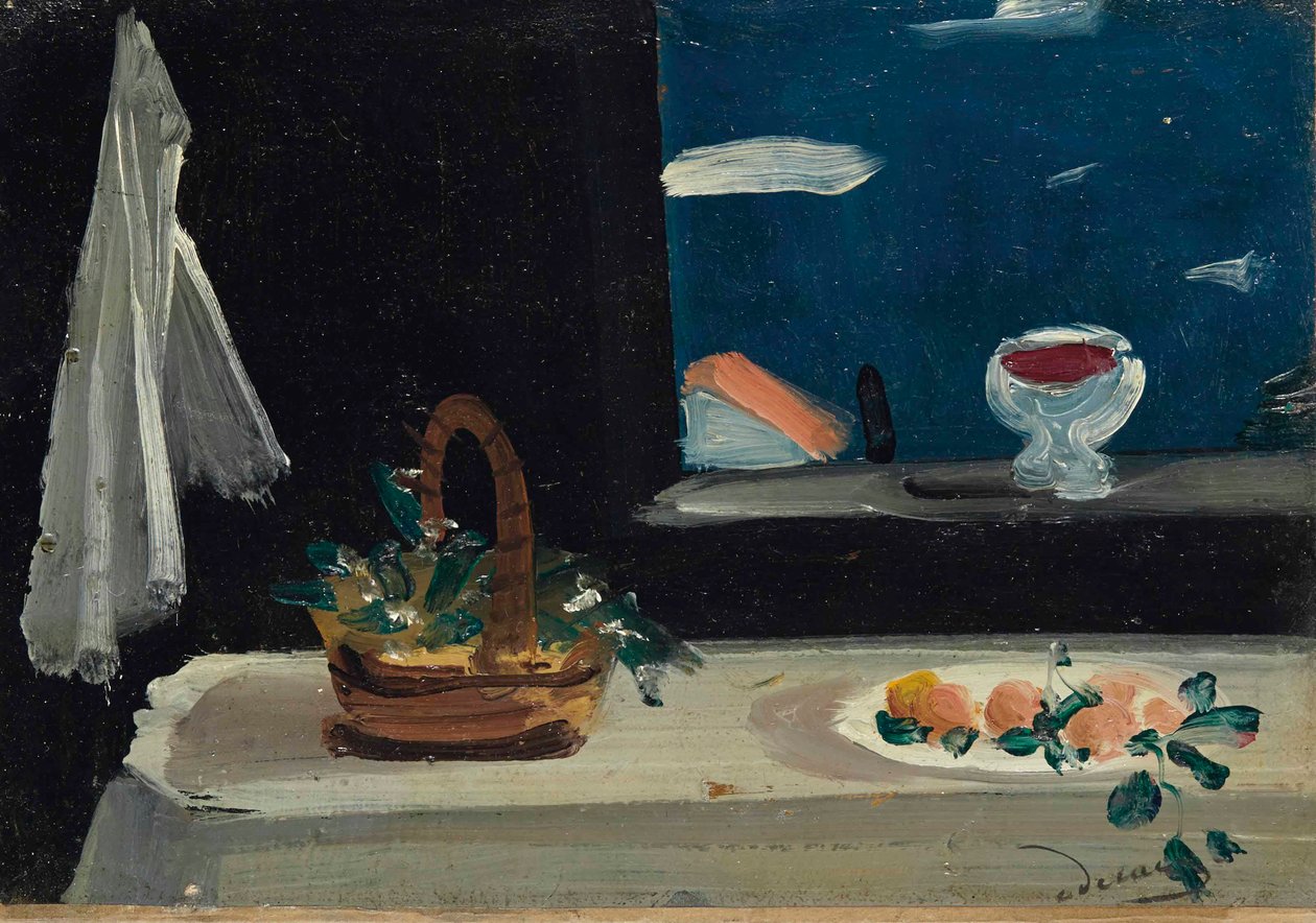 NATURALEZA MUERTA SOBRE FONDO NEGRO de Andre Derain