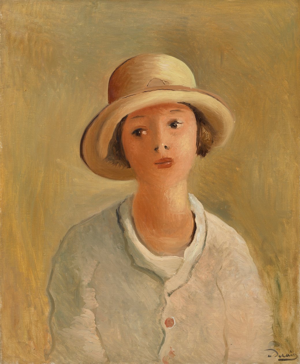 Retrato de Geneviève au chapeau de paille, sobrina del pintor de Andre Derain