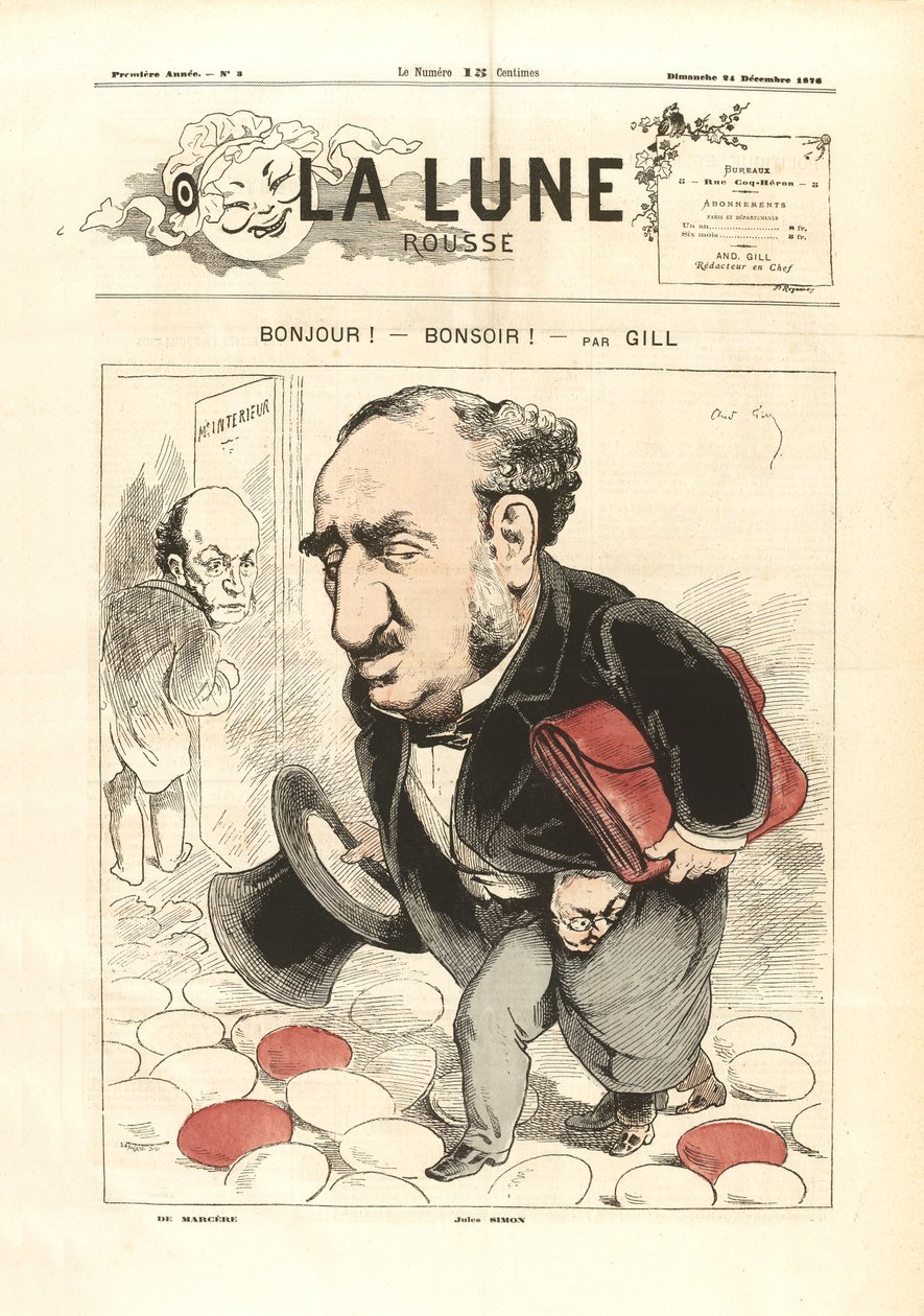 André Gill - ¡Hola! Buenas noches - La Luna Roja (24 de diciembre de 1876) de Andre Gill