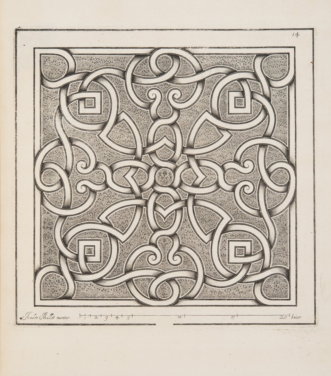 Diseño para Parterre, del Theatre des Plans et Jardinages, pub.1652 de André Mollet