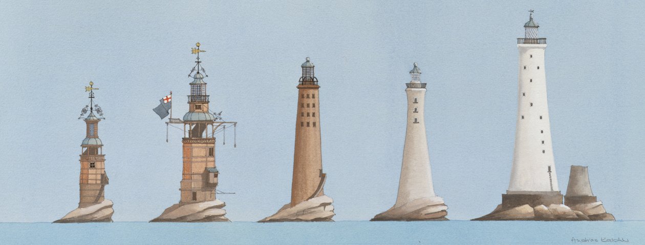 Las luces Eddystone, Plymouth, Devon, Reino Unido de Andras Kaldor