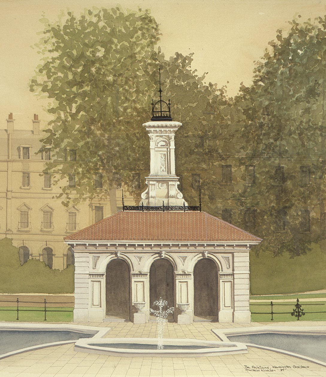 The Fountain, Jardines de Kensington, Londres de Andras Kaldor
