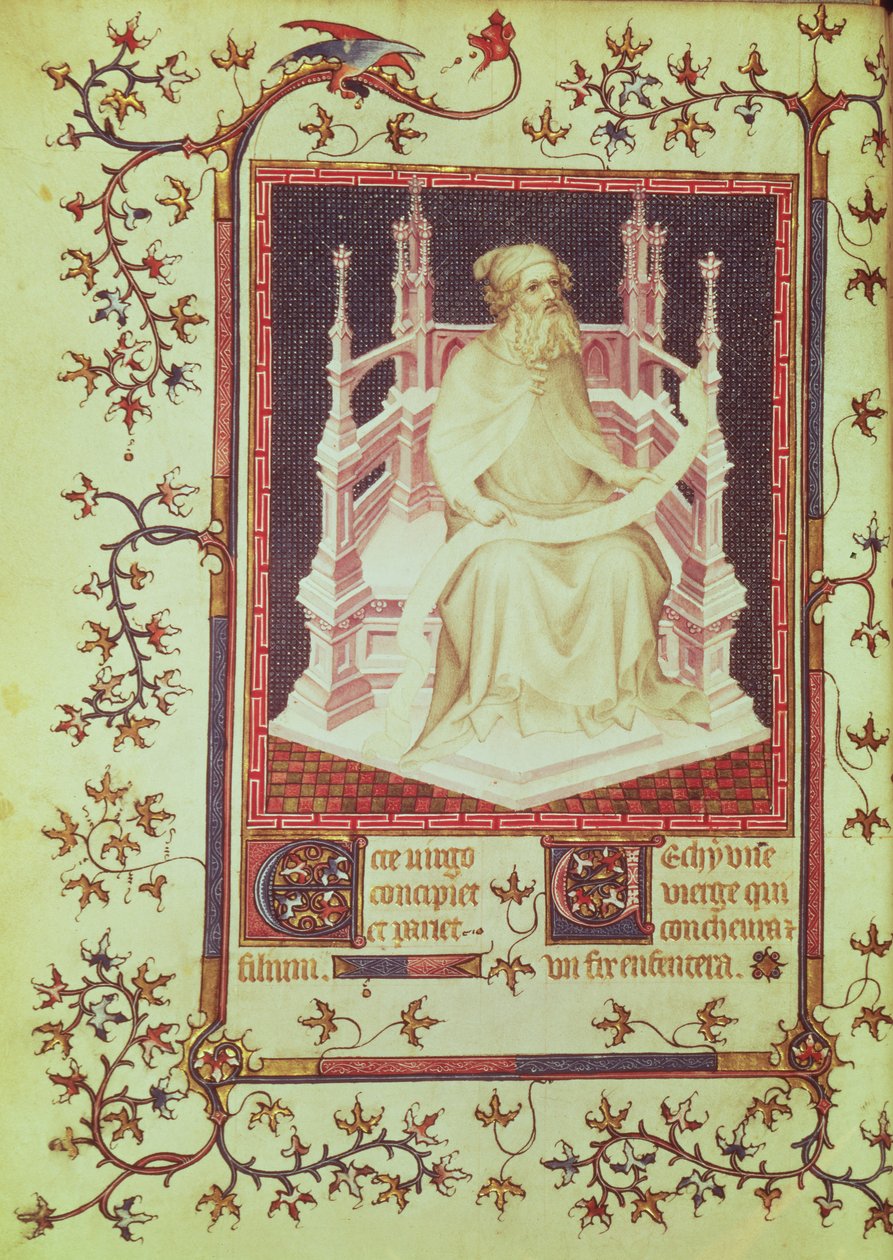 Ms. Fr 13091 f.11v El profeta Isaías, del Salterio de Jean, Duque de Berry, c.1386 de Andre Beauneveu