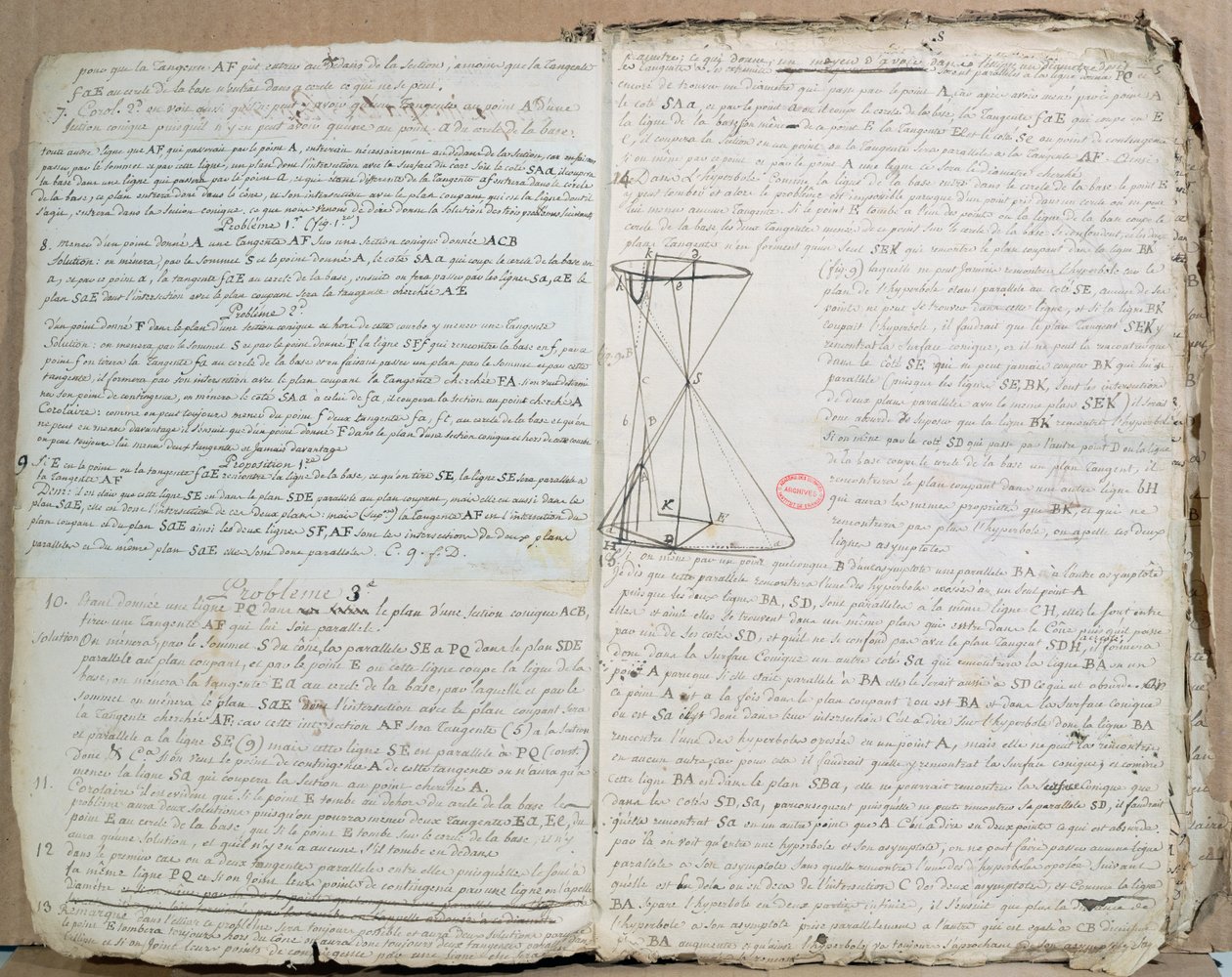 Ms 198 Página de Traité des Sections Coniques, 1788 de Andre Marie Ampere
