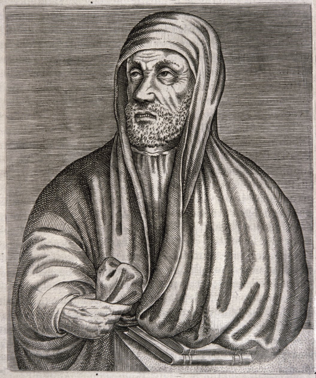 Retrato de Abu Ali al-Husain ibn Abdallah ibn Sina llamado Avicena (grabado) de Andre (after) Thevet