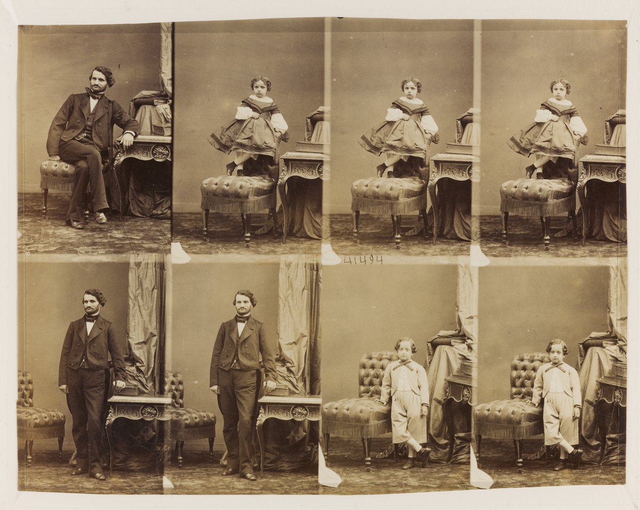 Retratos sentados 41494: Doctor Magnan y su hijo e hija, c.1861 de Andre Adolphe Eugene Disderi