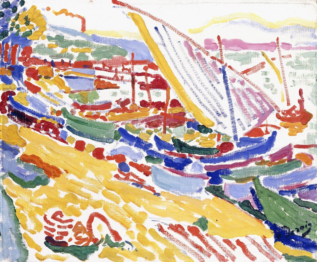 Barcos en el puerto de Collioure de Andre Derain