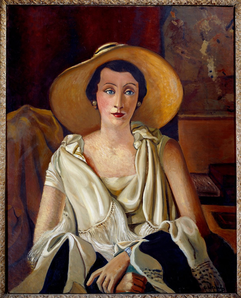 Retrato de Madame Paul Guillaume con sombrero grande de Andre Derain