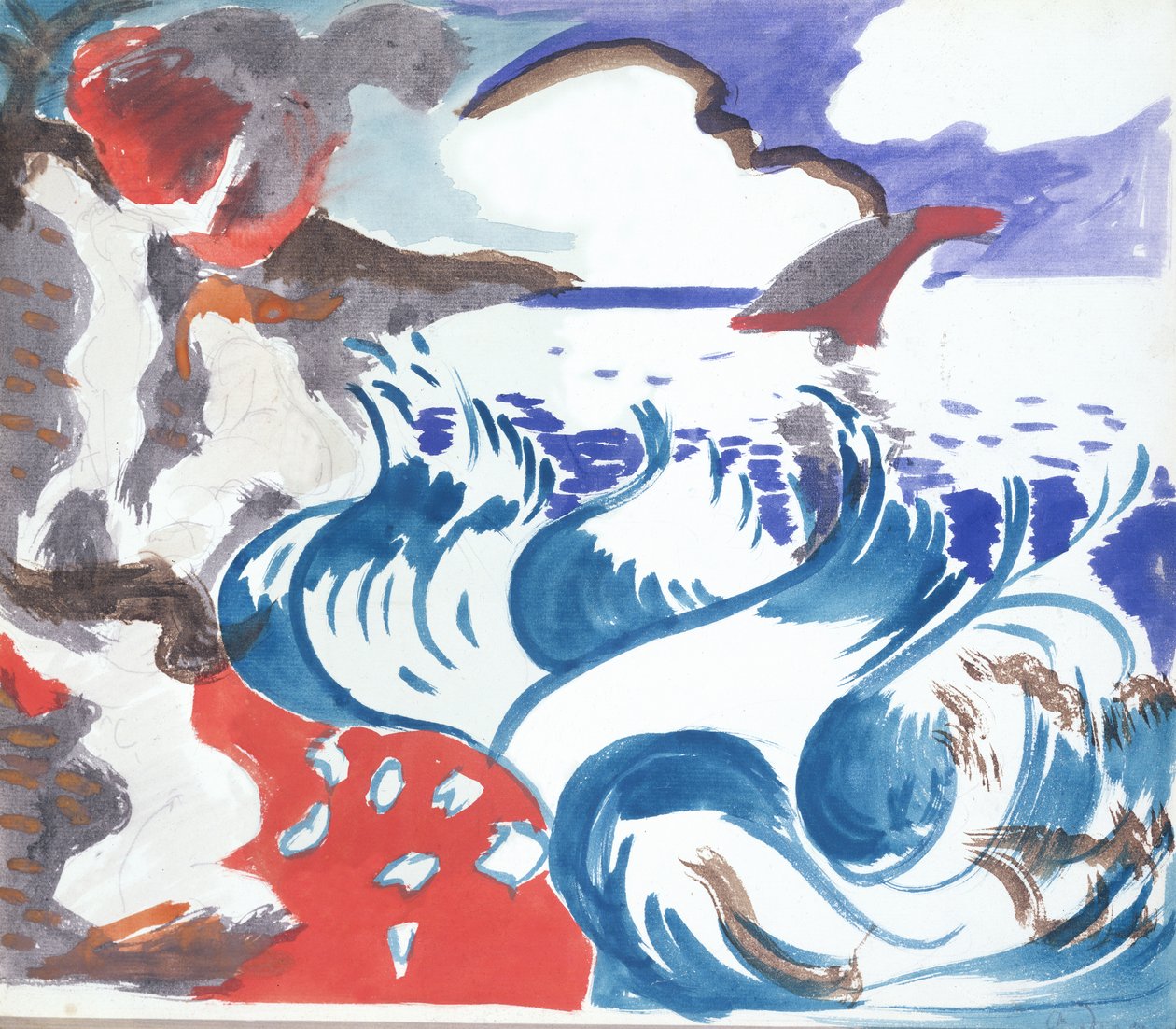 La bahía, c.1904 (acuarela sobre papel) de Andre Derain