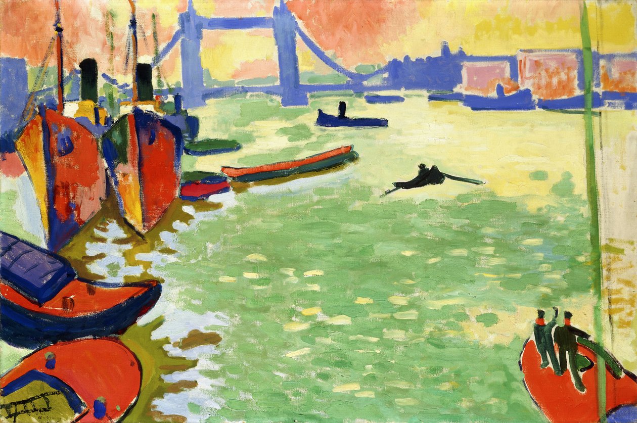 El Támesis y el Tower Bridge; La Tamise et Tower Bridge de Andre Derain