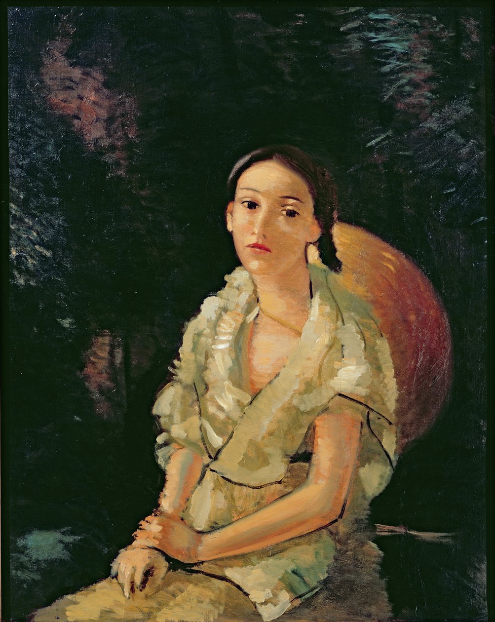 La sobrina sentada del pintor, c.1931 (óleo sobre lienzo) (véase también 287563) de Andre Derain
