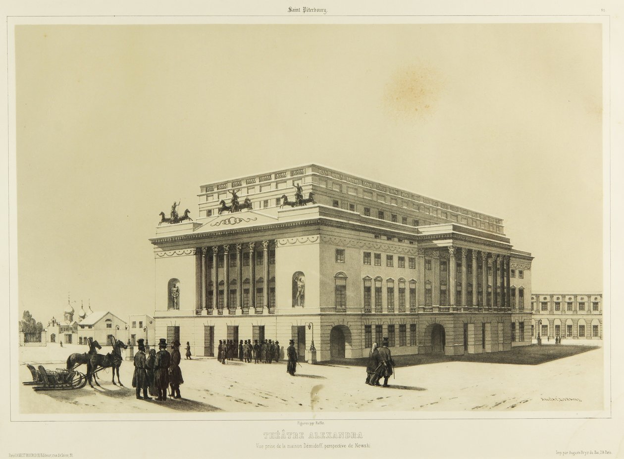 El Teatro Alexandrinsky en San Petersburgo, c. 1840 de Andre Durand