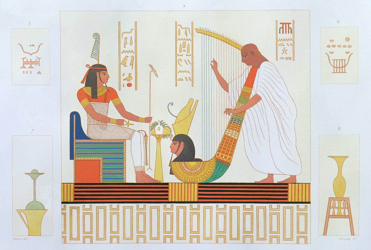 Decoración de la Sala de las Arpas, Tumba Este, Byban el Molouk, Tebas, de 
