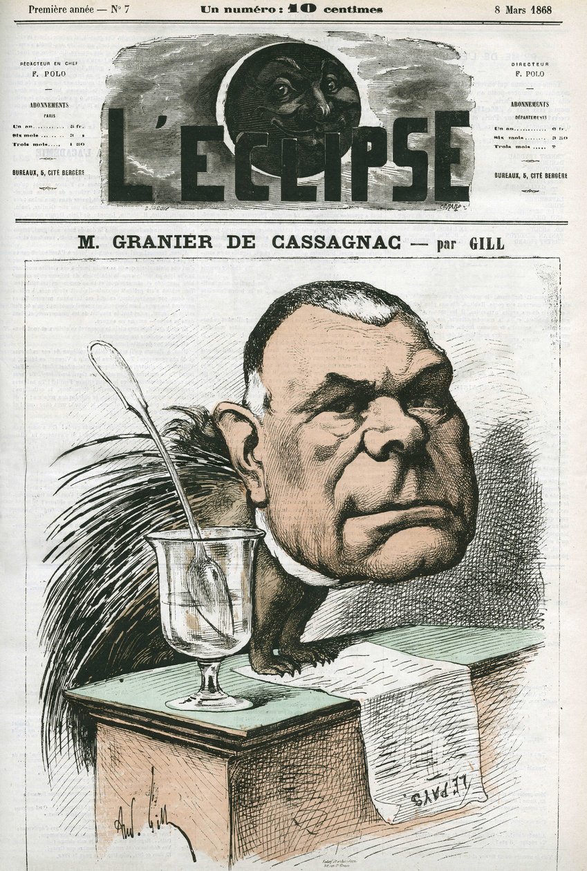 Adolphe de Granier de Cassagnac (1808-1880), periodista y político francés. Portada en “L