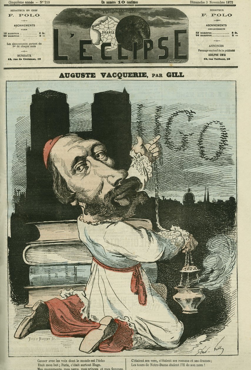 Auguste Vacquerie (1819-1895), poeta, dramaturgo y periodista francés. Portada en “L