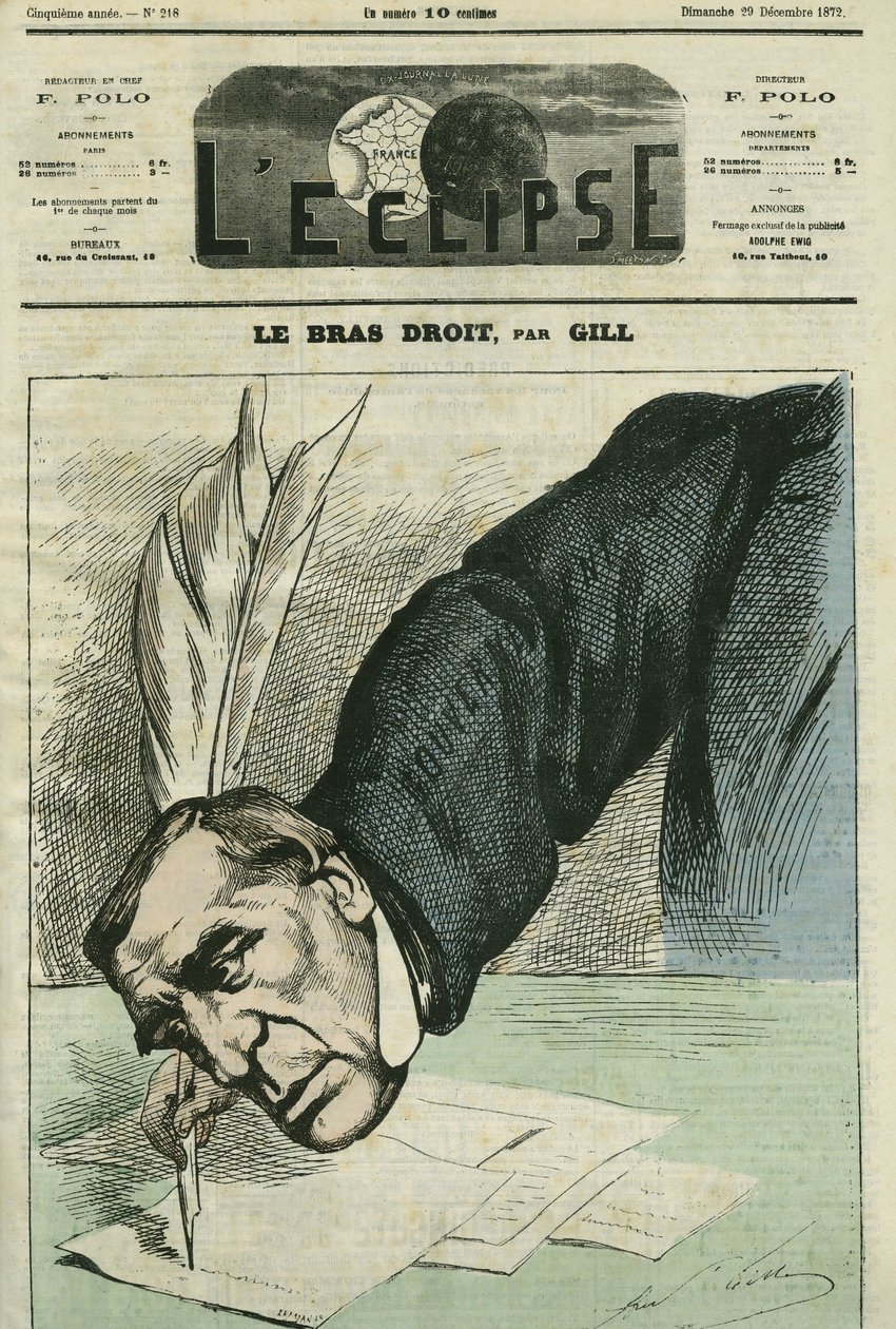 Barthelemy Saint-Hilaire (1805-1895), filósofo, periodista y estadista francés. Portada en "L