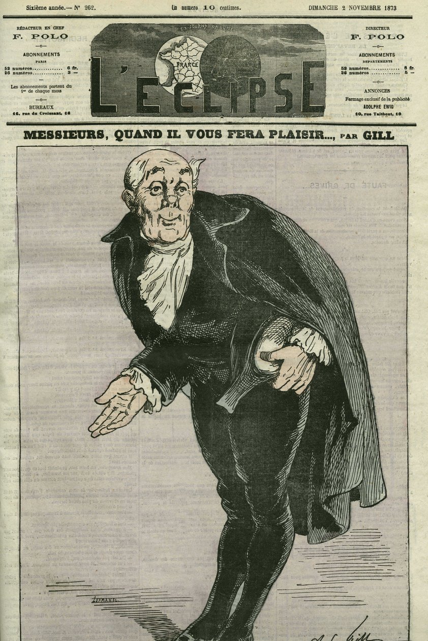 Caricatura “Señores, cuando les plazca...”. Portada en “L