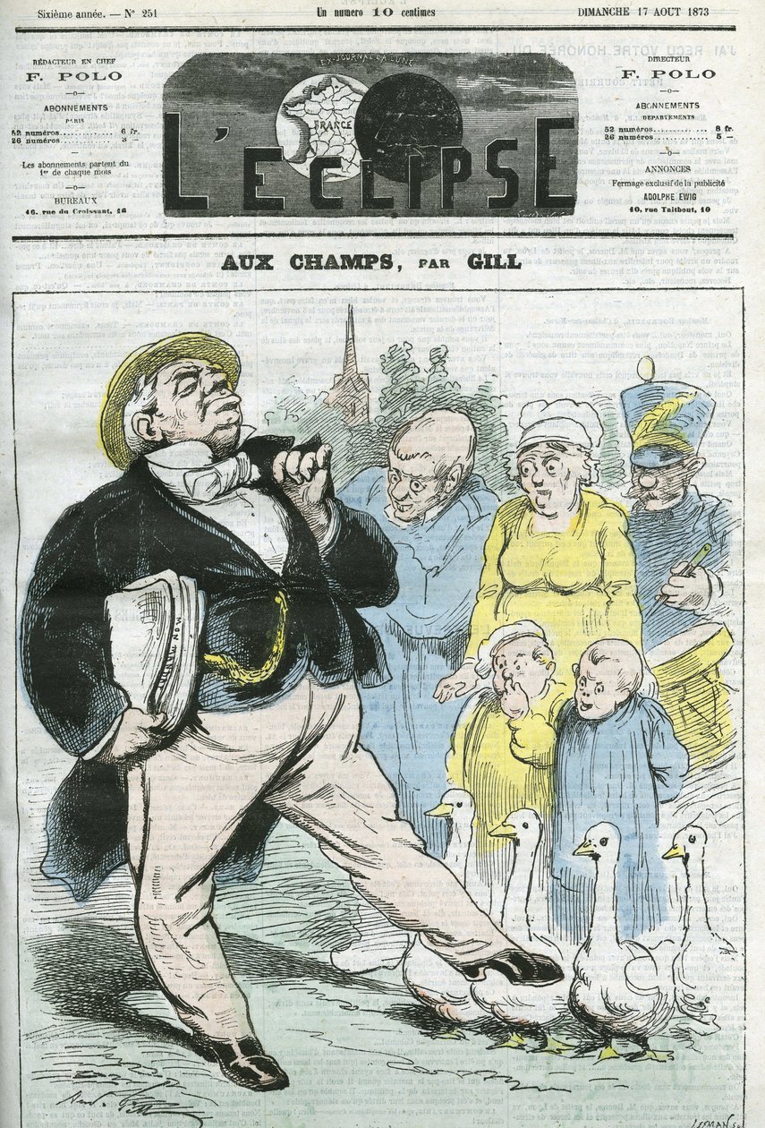 Caricatura "aux champs". Portada en "L