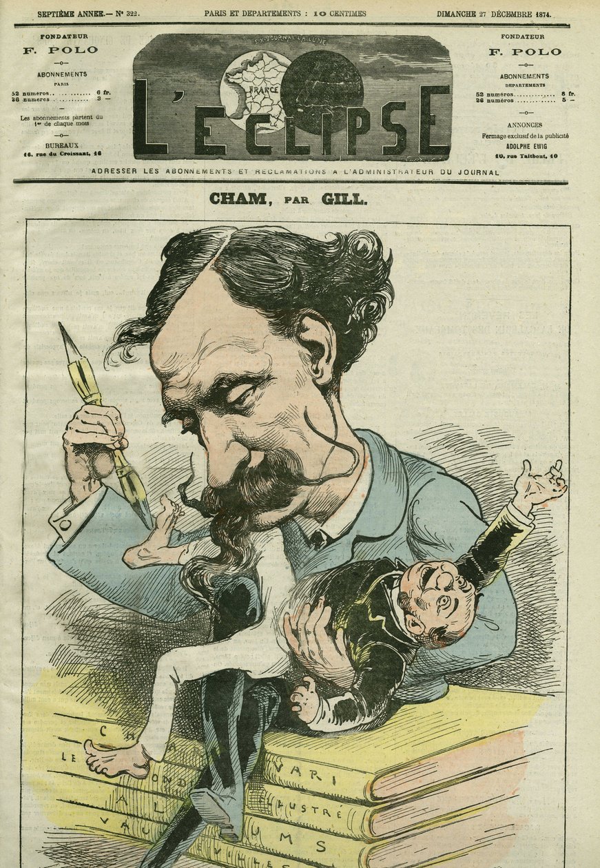 Caricatura de Amedee de Noe dit Cham (1818-1879), caricaturista francés. Portada en “L