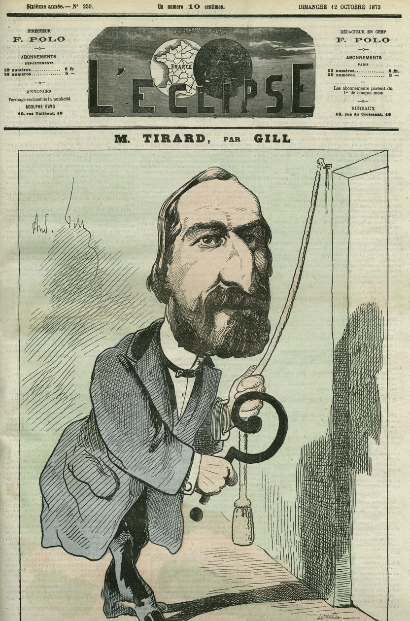 Caricatura de Pierre Tirard (1827-1893), político francés. Portada en “L