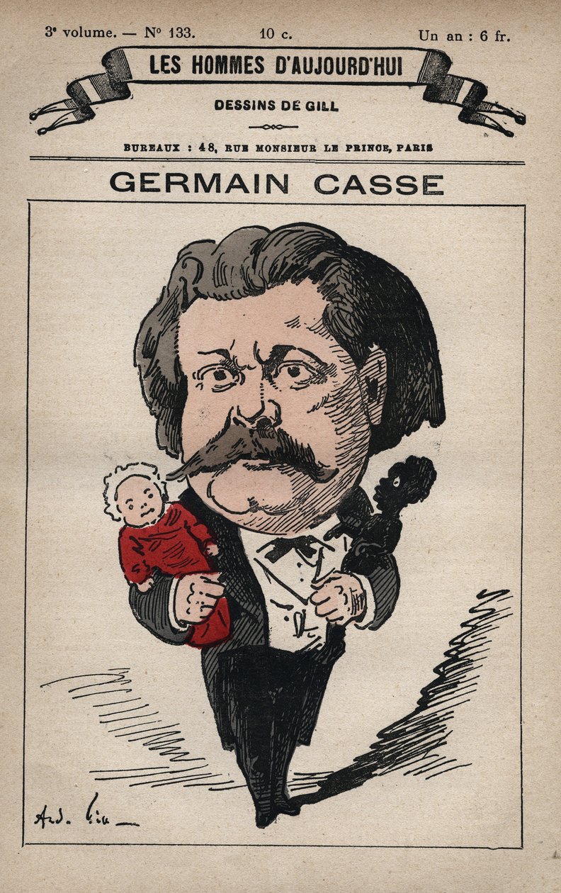 Caricatura de Germain Casse (1837-1900) político francés, de 