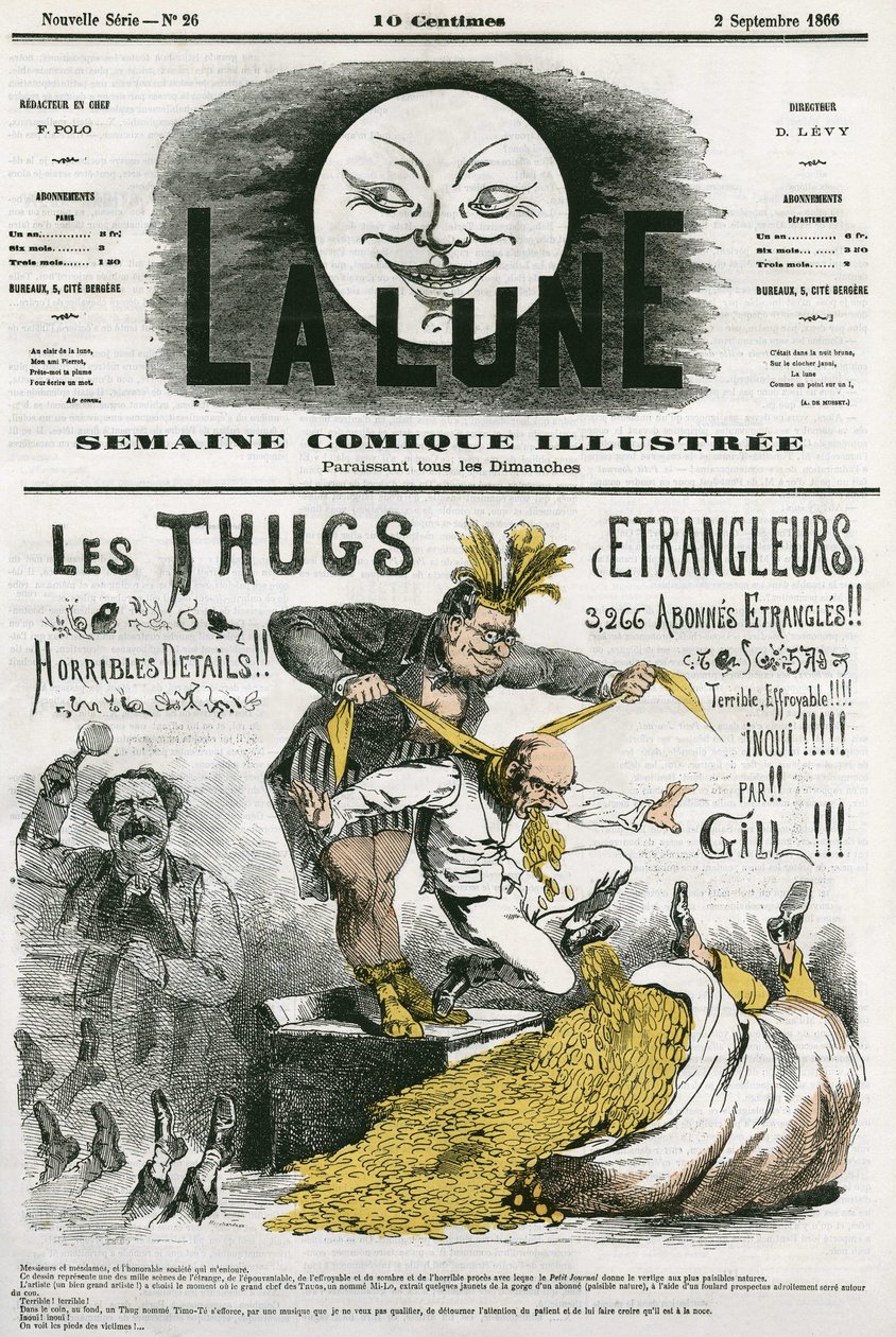 Caricatura de los Thugs de Andre Gill
