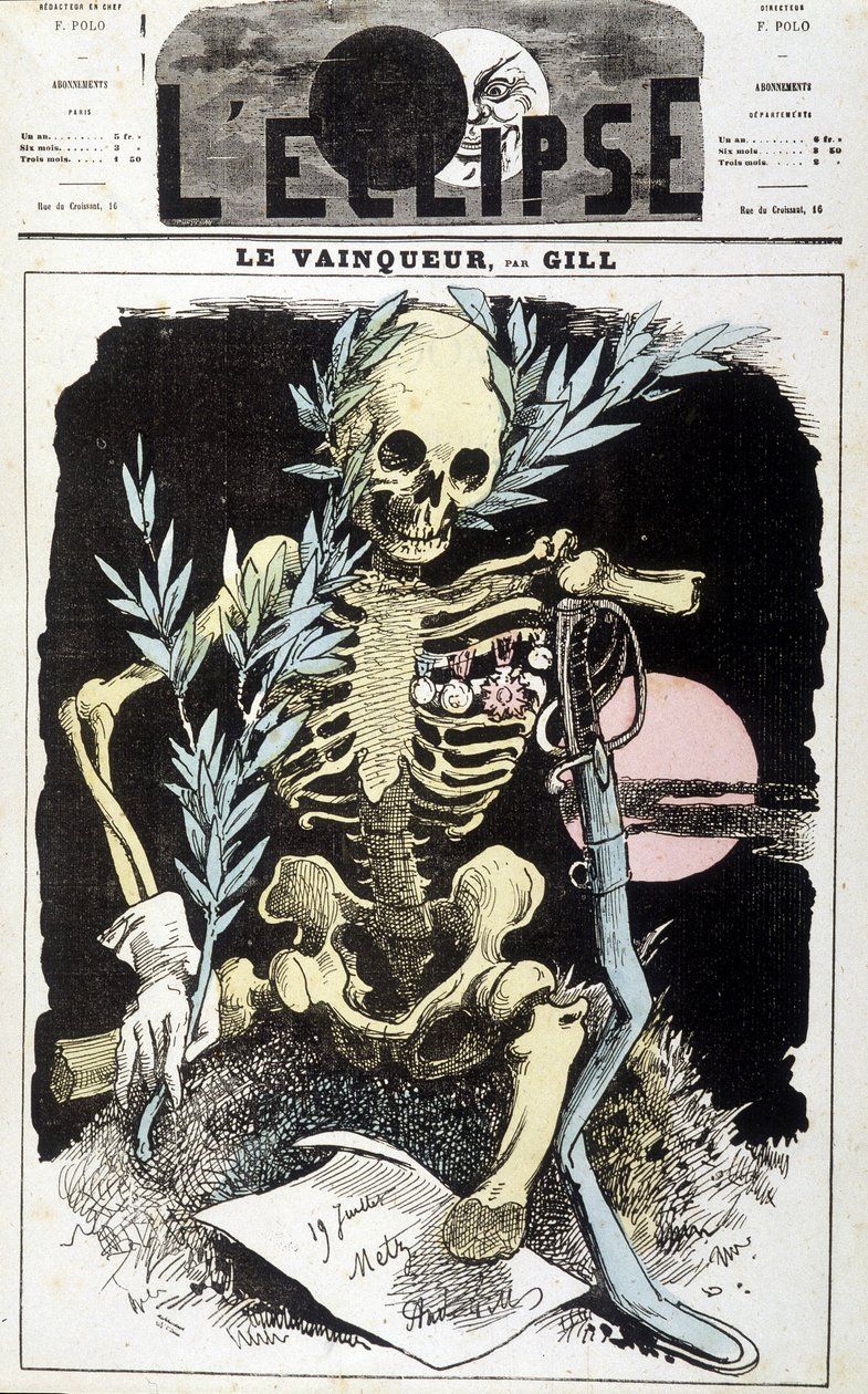 Derrota de la Guerra de Sedan. El ganador. Dibujo de Gill, en "The Eclipse", septiembre de 1870 de Andre Gill
