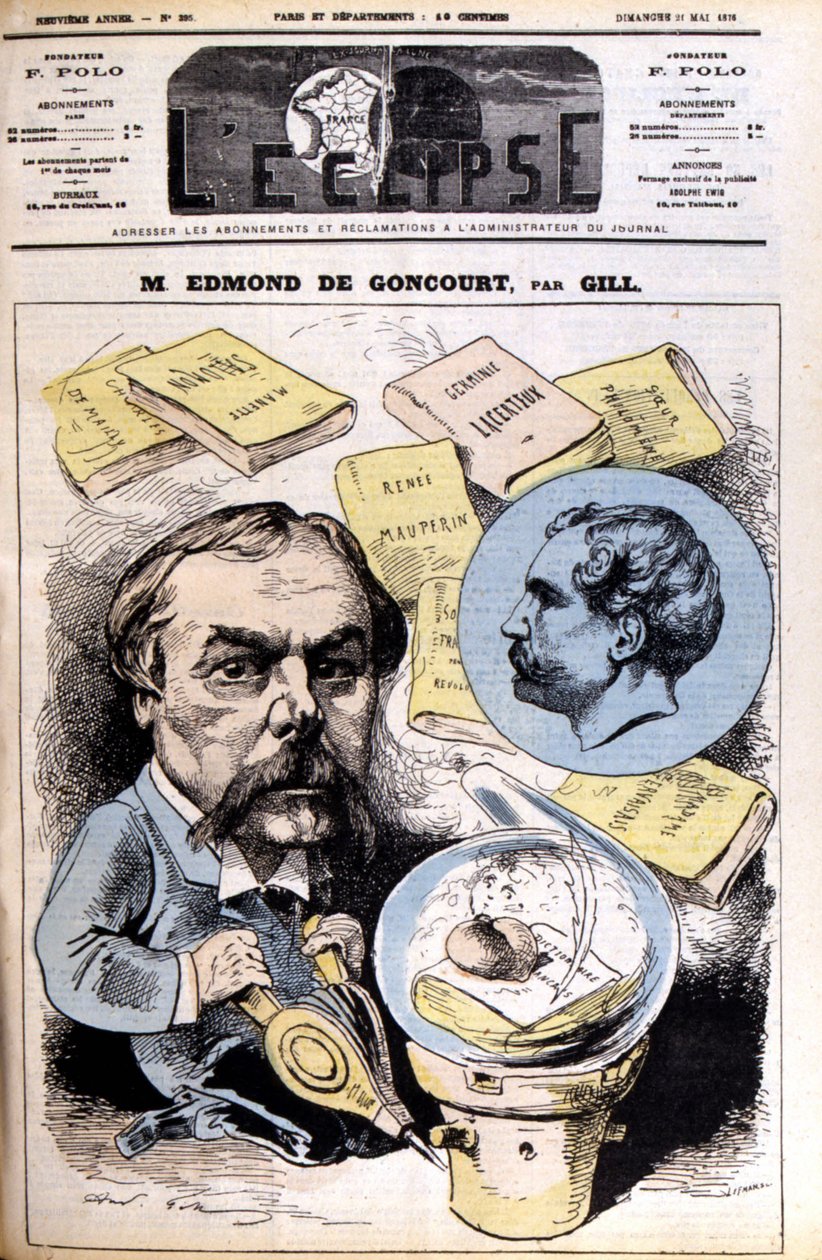 Edmond de Goncourt - por Gill, en “L