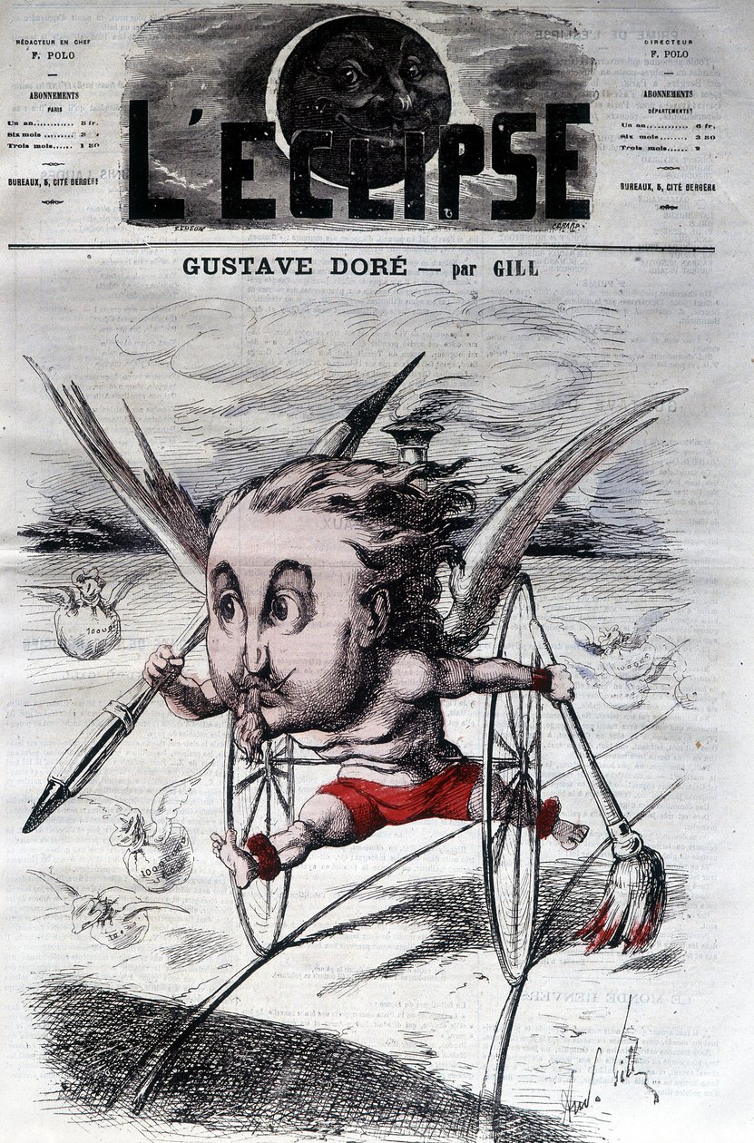 Gustave Doré. Dibujante y pintor francés (1832-1883). Caricatura de DeGill. El eclipse de Andre Gill
