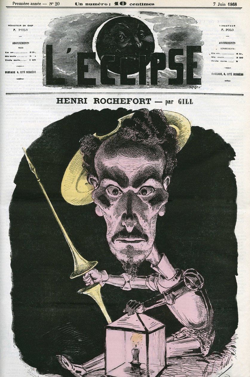 Henri Rochefort (1831-1913), periodista, escritor y político francés. Portada en 