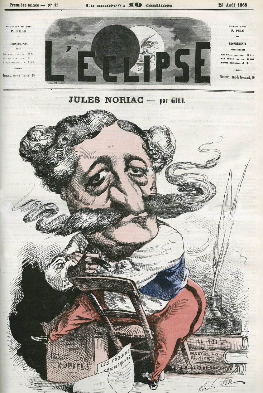 Jules Noriac (1827-1882), escritor, crítico y periodista francés. Portada en “L