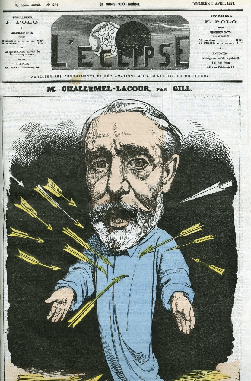 Paul-Armand Challemel-Lacour (1827-1896), político, diplomático e historiador de la filosofía francesa. Portada en "L
