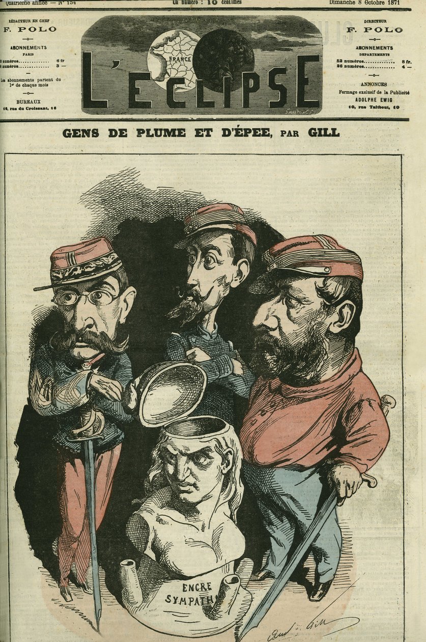 Gente de pluma y espada: Louis Leon Faidherbe (1818-1889), militar francés, Camille Cremer (1840-1876), general francés, y Philippe Toussaint Joseph Bordone (1821-1892), médico y militar. Portada en "L