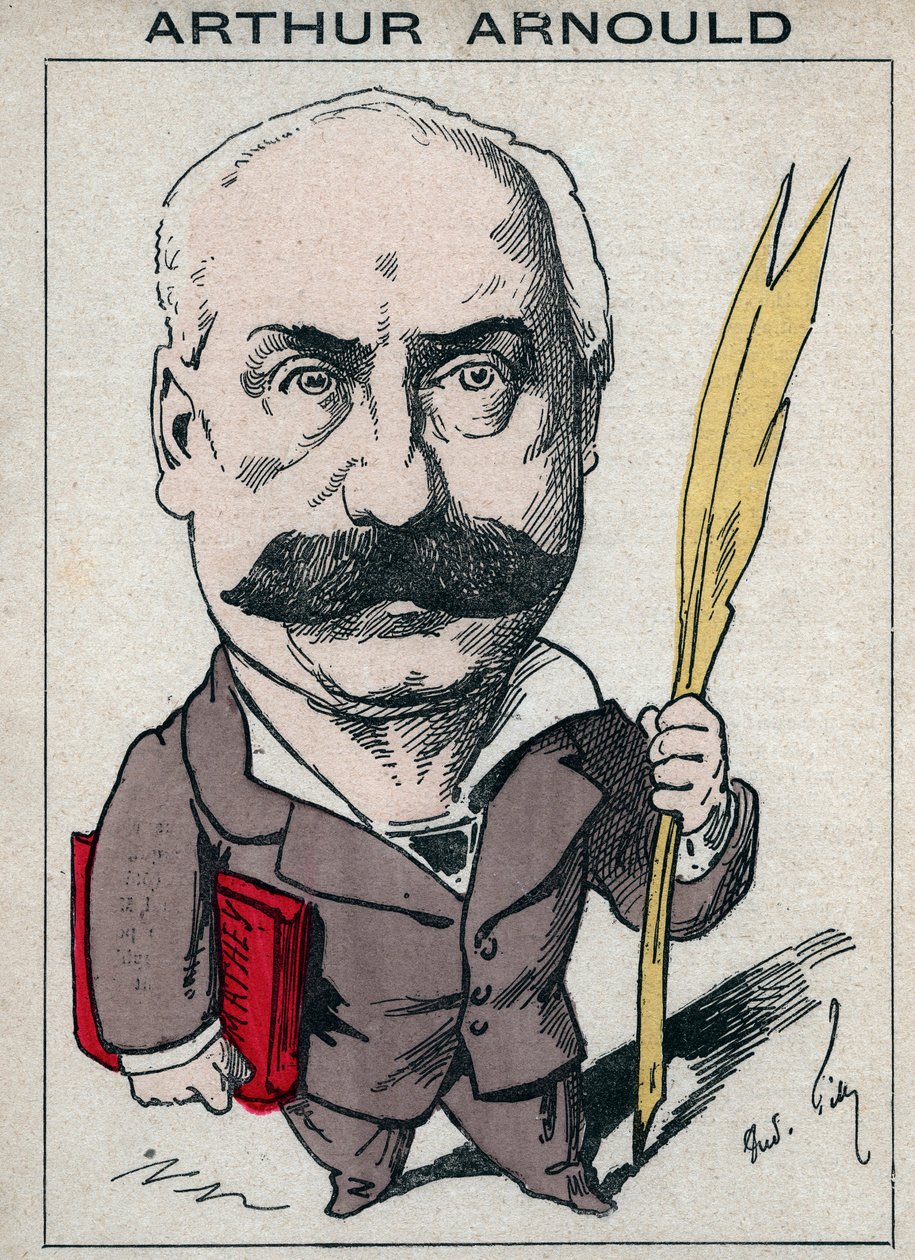 Retrato de Arthur Arnould, periodista y político francés, participó activamente en la Comuna de París - Caricatura de André Gill en “Les Hommes d