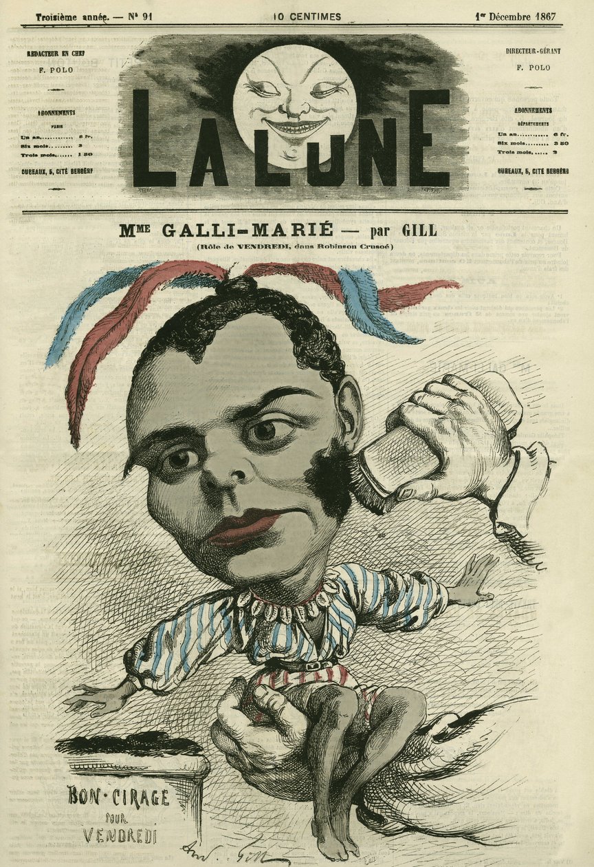 Retrato de Celestine Galli-Marie, cantante francesa de la Ópera-Cómica de Andre Gill