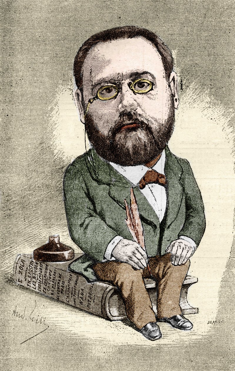 Retrato de Émile Zola (1840-1902) escritor francés. Caricatura de André Gill para el Mundo Ilustre. de Andre Gill