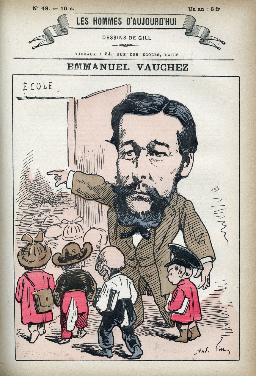 Retrato de Emmanuel Vauchez, político francés. Caricatura de Gill, París de Andre Gill