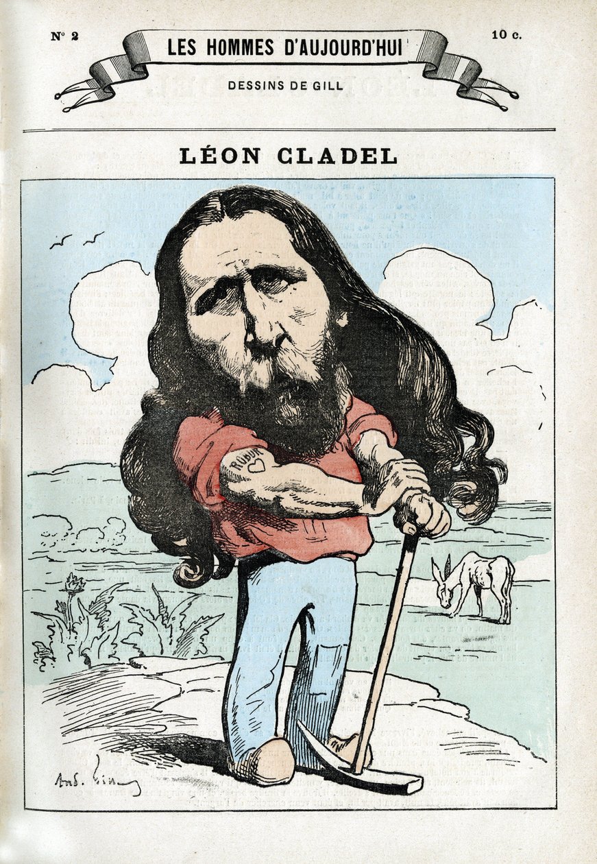 Retrato de Leon Cladel (1835-1892), hombre de letras francés. Caricatura por Gill, París de Andre Gill