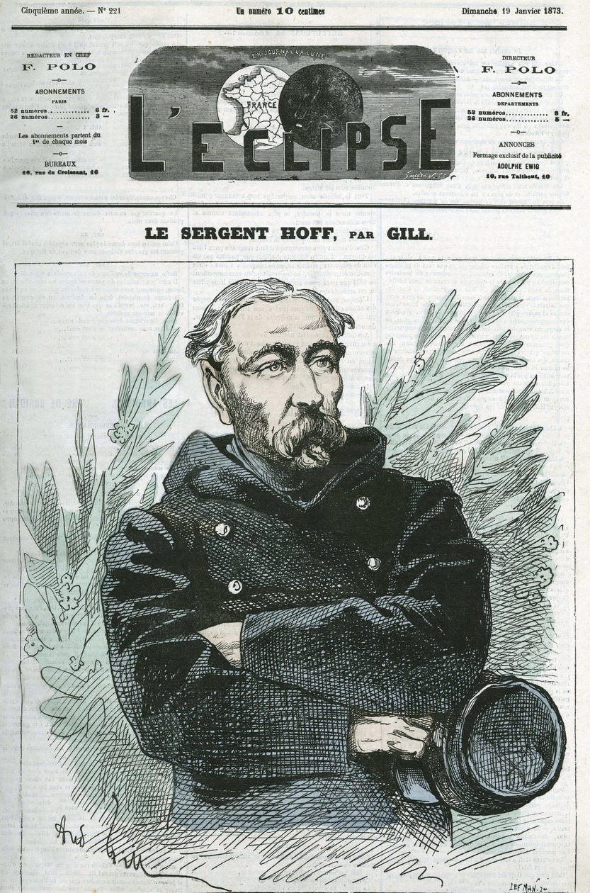 Retrato del Sargento Ignace Hoff (1836-1902), soldado, héroe de la Guerra de 1870 contra Prusia. Portada en “L