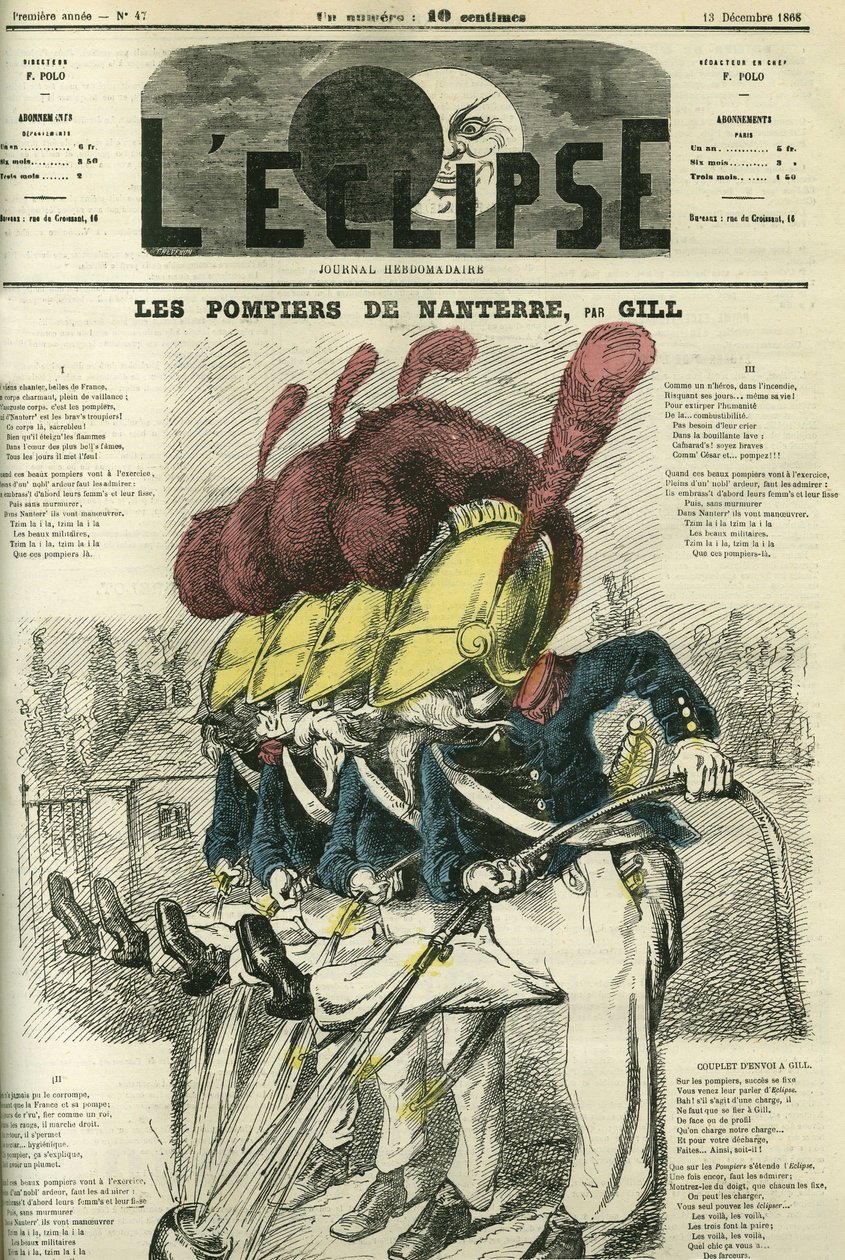 Canción sobre "El Departamento de Bomberos de Nanterre". Portada en "L