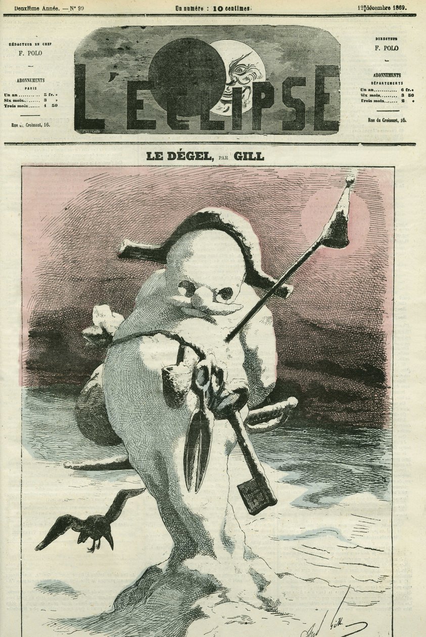 El deshielo, evocación de la situación política del gobierno de Napoleón III, “Francia quiere más libertad”. Portada en “L