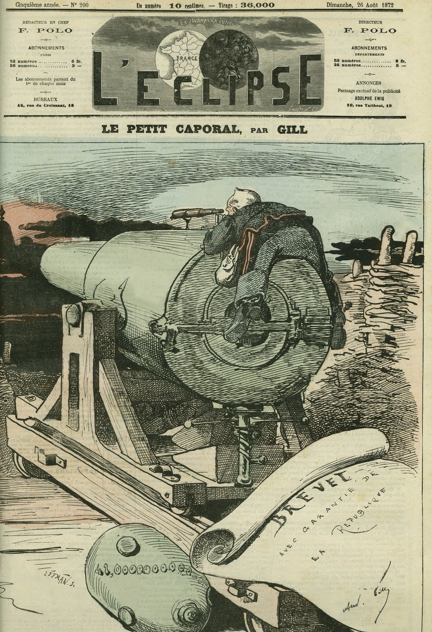 El pequeño cabo, Adolphe Thiers (1797-1877), historiador y estadista francés. Portada en "L
