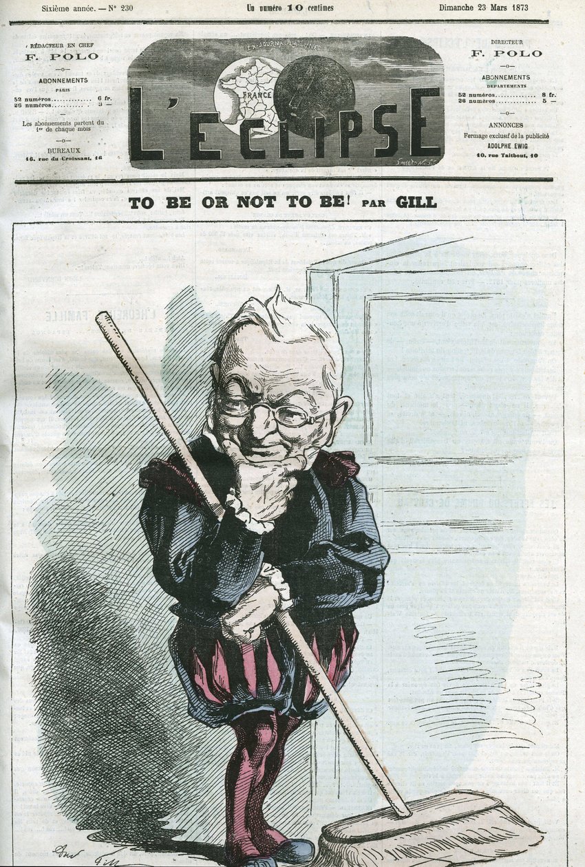 Ser o no ser, caricatura de Adolphe Thiers (1797-1877), estadista francés. Portada en “L