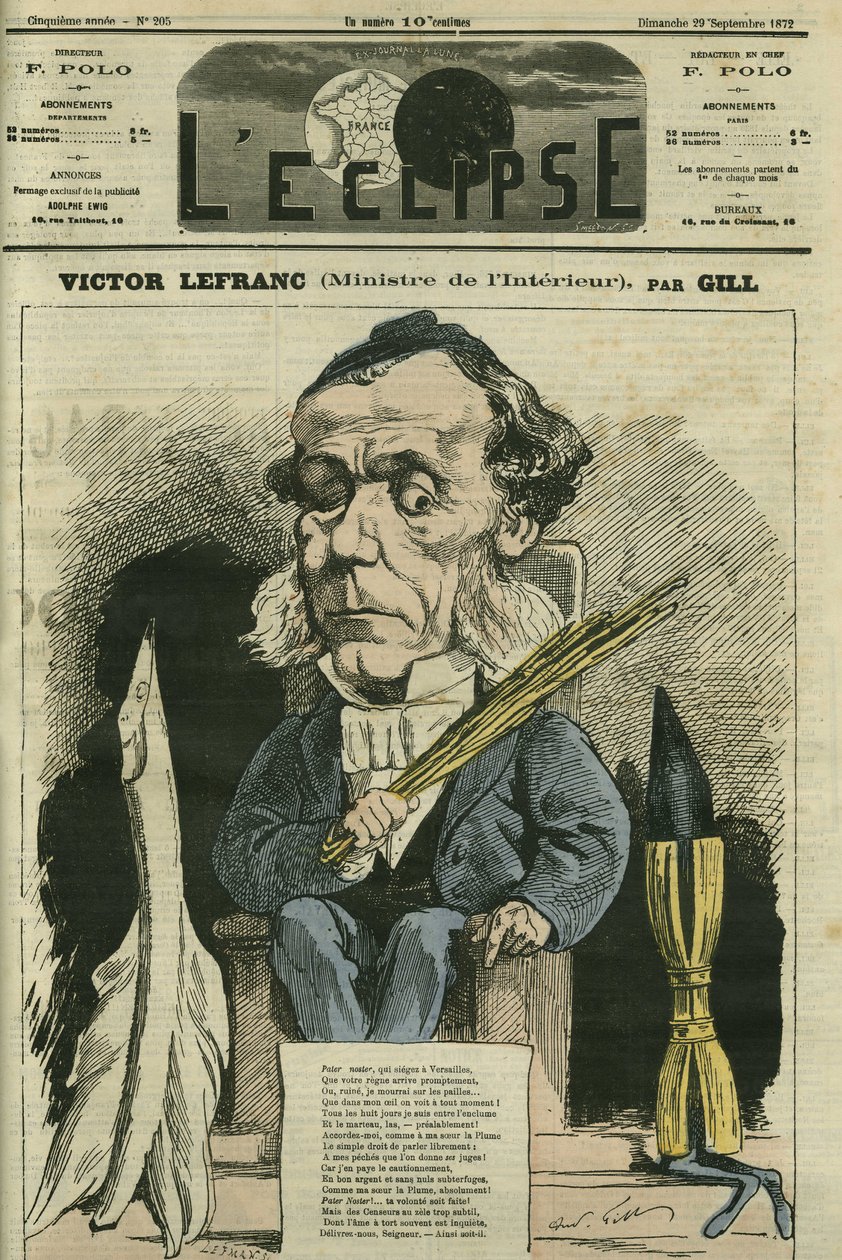 Victor Lefranc (1809-1883), político francés. Portada en “L
