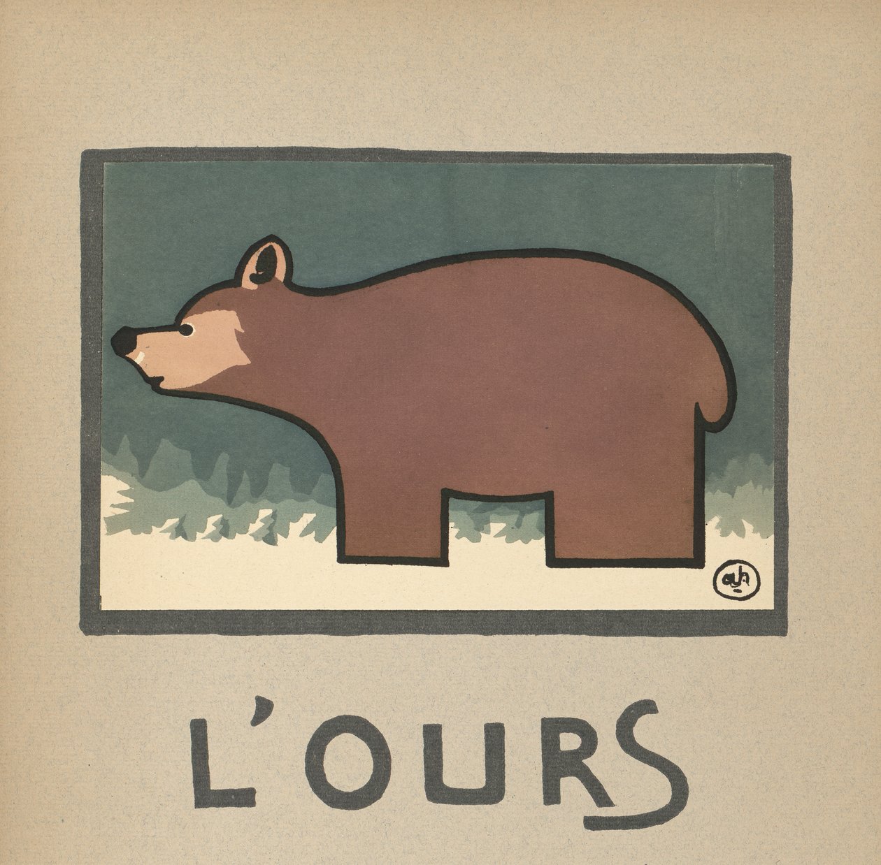 Ilustración infantil de un oso de L