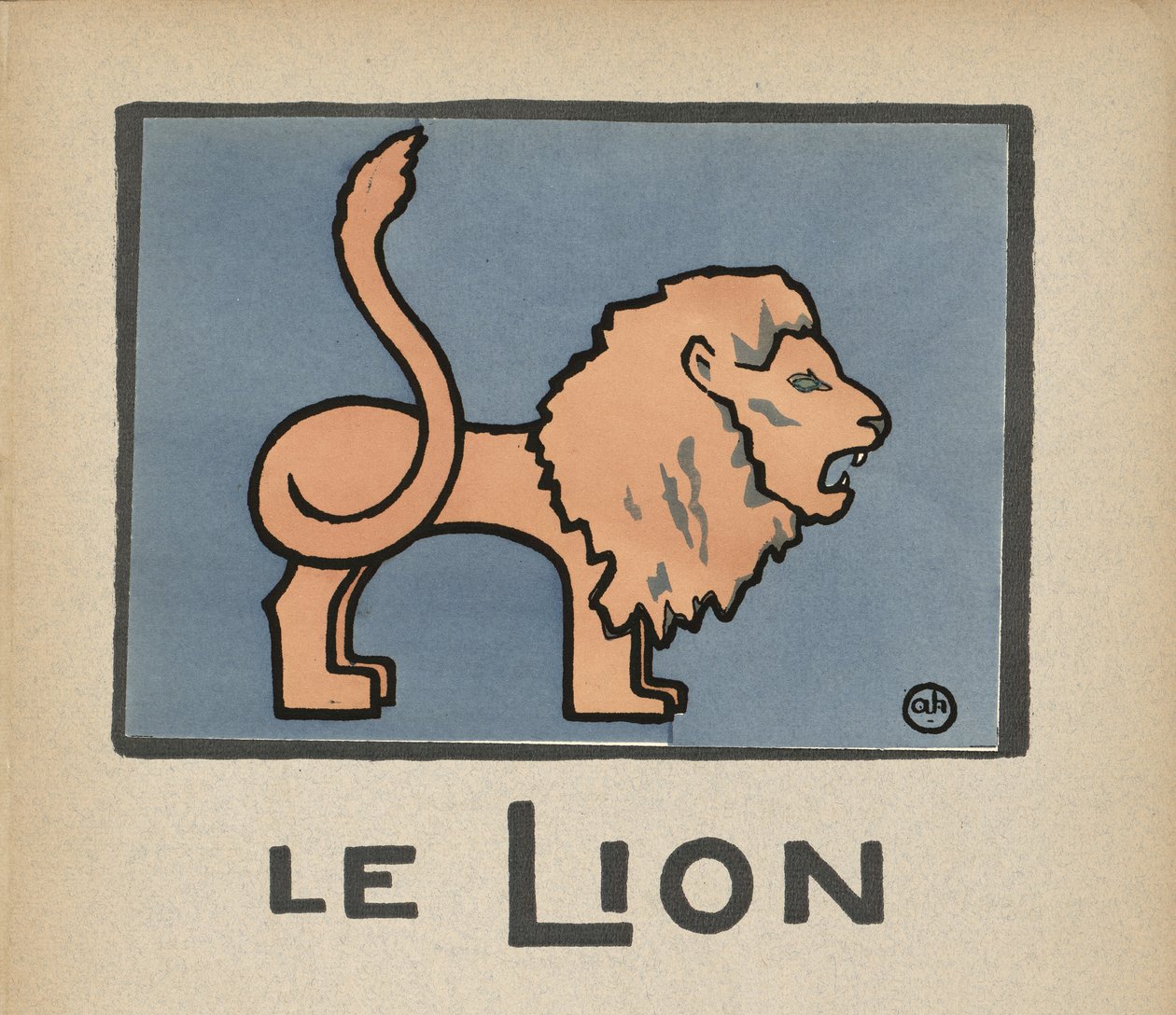 Le Lion" Ilustración infantil de un león de Andre Helle