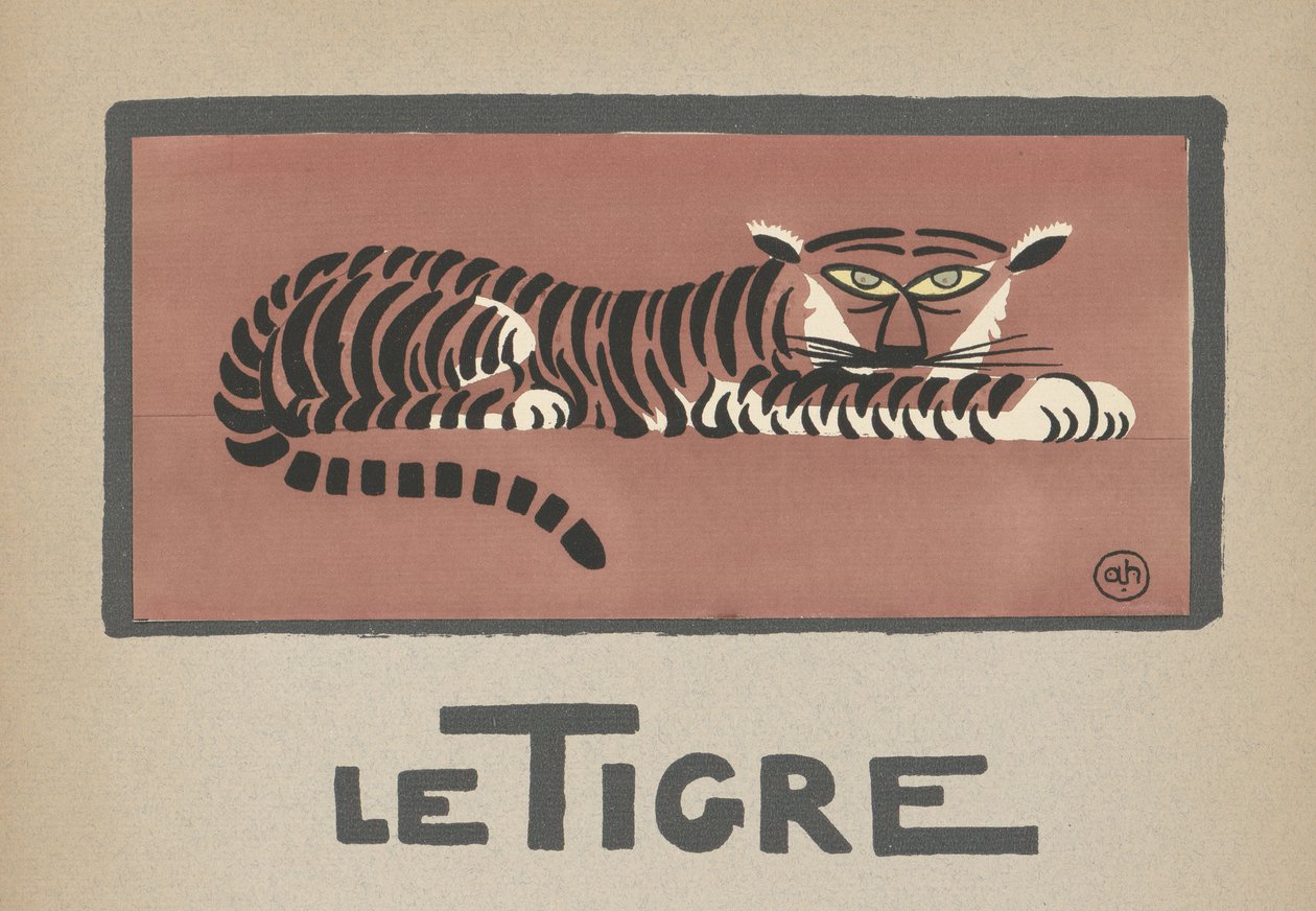 Le Tigre" Ilustración infantil de un tigre de Andre Helle